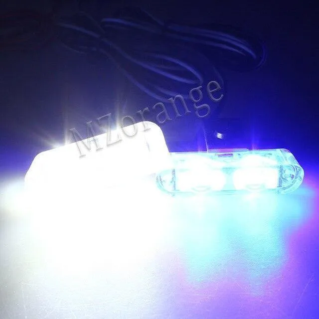 1Set DC 12V 2 LED Wireless Remote Flash Controller Auto LKW Polizei Licht rot und blau blinkende Strobe LED LED Warnlicht