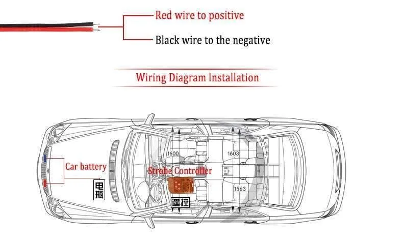 1Set DC 12V 2 LED Wireless Remote Flash Controller Auto LKW Polizei Licht rot und blau blinkende Strobe LED LED Warnlicht