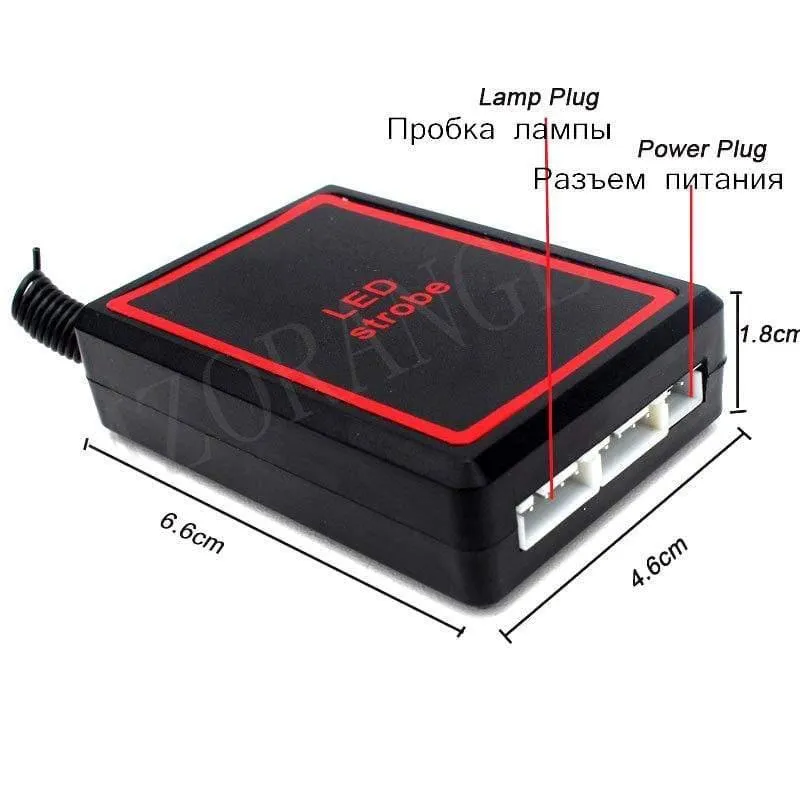 1Set DC 12V 2 LED Wireless Remote Flash Controller Auto LKW Polizei Licht rot und blau blinkende Strobe LED LED Warnlicht