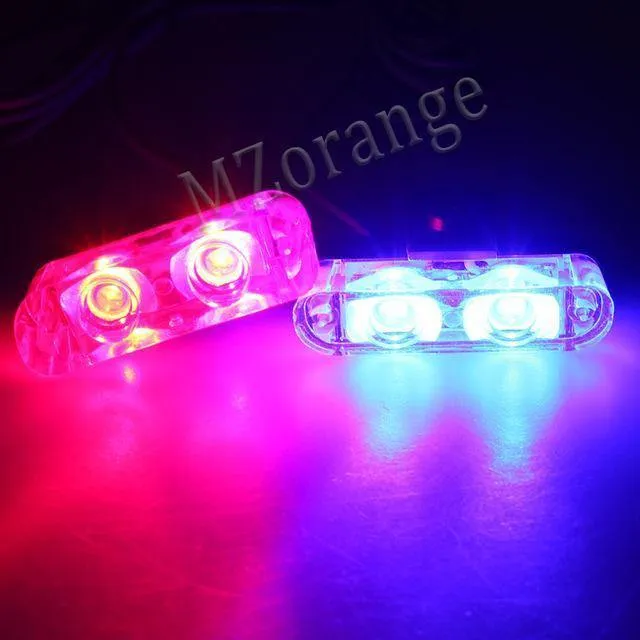 1Set DC 12V 2 LED Wireless Remote Flash Controller Auto LKW Polizei Licht rot und blau blinkende Strobe LED LED Warnlicht