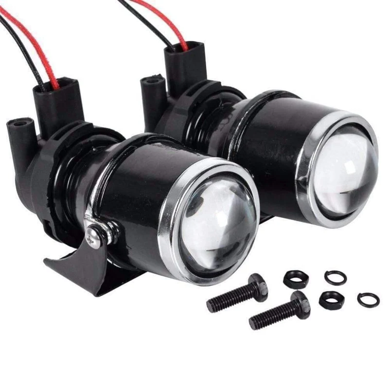 2x12V 55W Universal H3 Retrofit Projektor Glas Objektiv Fahren Nebel Lampe Licht Halogen Birne Halterung Kit