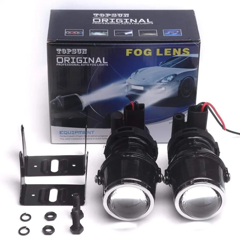 2x12V 55W Universal H3 Retrofit Projektor Glas Objektiv Fahren Nebel Lampe Licht Halogen Birne Halterung Kit