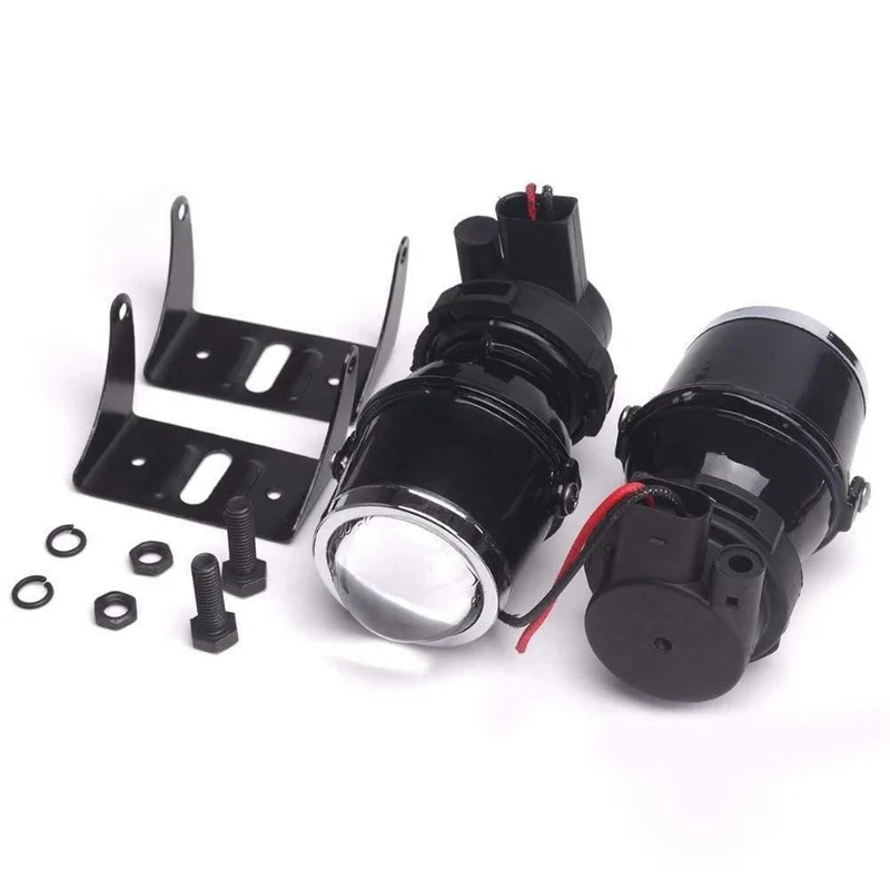 2x12V 55W Universal H3 Retrofit Projektor Glas Objektiv Fahren Nebel Lampe Licht Halogen Birne Halterung Kit