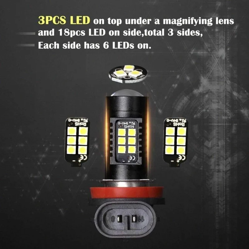 2 Stücke H8 H11 Led HB4 9006 HB3 9005 Nebelscheinwerfer Birne 3030SMD 1200LM 6000K Weiß Auto Fahren Laufen Lampe Auto Leds Licht 12V 24V