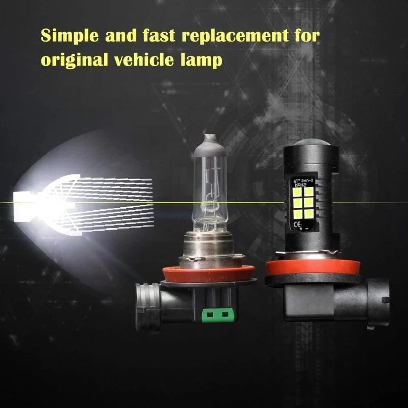 2 Stücke H8 H11 Led HB4 9006 HB3 9005 Nebelscheinwerfer Birne 3030SMD 1200LM 6000K Weiß Auto Fahren Laufen Lampe Auto Leds Licht 12V 24V