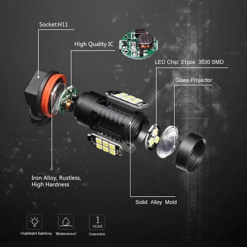 2 Stücke H8 H11 Led HB4 9006 HB3 9005 Nebelscheinwerfer Birne 3030SMD 1200LM 6000K Weiß Auto Fahren Laufen Lampe Auto Leds Licht 12V 24V