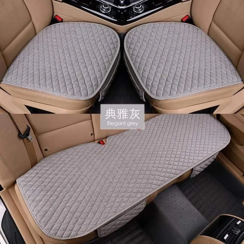 Leinen Autositzbezug Four Seasons Vorne Hinten Flachs Kissen Atmungsaktive Matte Pad Auto Zubehör Universalgröße
