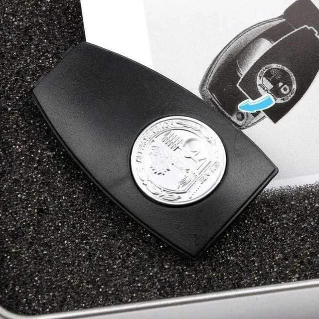 Autoschlüssel-Abzeichenabdeckung aus Metall, Zubehör für Mercedes Benz Schlüsselgehäuse AMG W204 W212 W218 W221, Auto-Fernbedienung, Apfelbaum-Hinterabdeckung