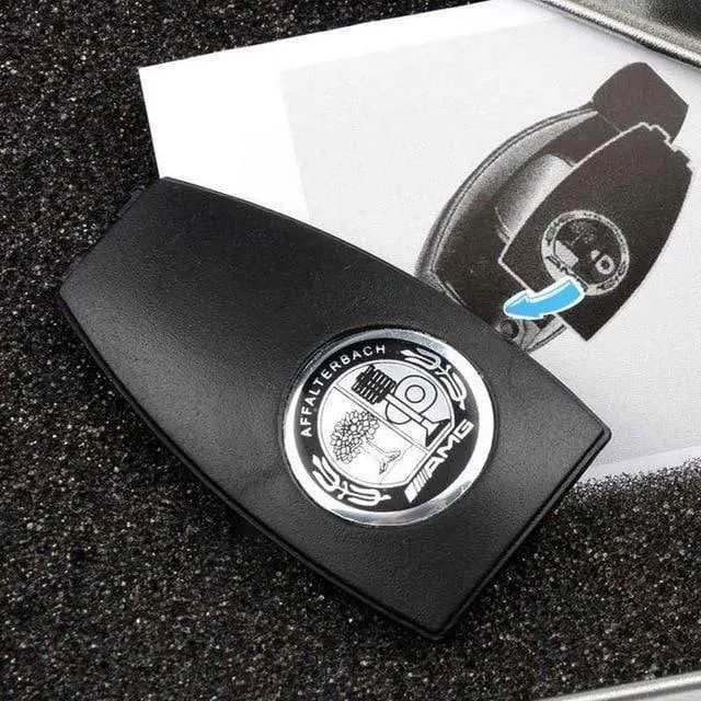 Autoschlüssel-Abzeichenabdeckung aus Metall, Zubehör für Mercedes Benz Schlüsselgehäuse AMG W204 W212 W218 W221, Auto-Fernbedienung, Apfelbaum-Hinterabdeckung