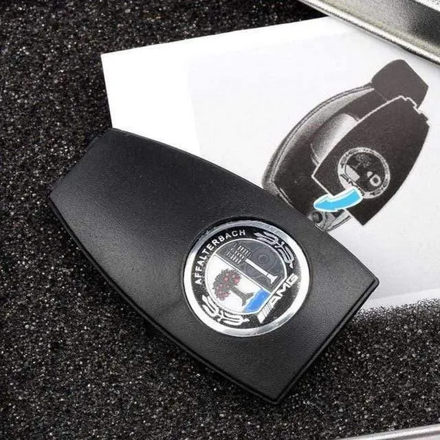 Autoschlüssel-Abzeichenabdeckung aus Metall, Zubehör für Mercedes Benz Schlüsselgehäuse AMG W204 W212 W218 W221, Auto-Fernbedienung, Apfelbaum-Hinterabdeckung