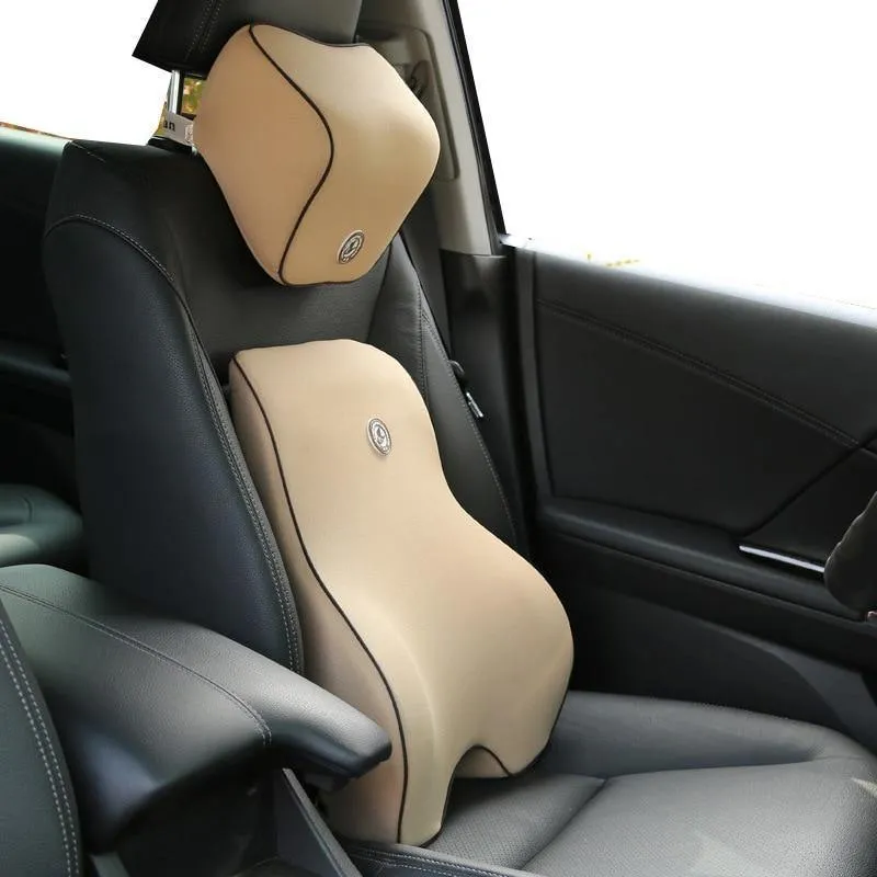 1Set Auto Autositz Unterstützt Lendenkissen Kopfstütze Nackenstütze Memory Foam Kreuzschmerzen Orthopädie Körperkissen