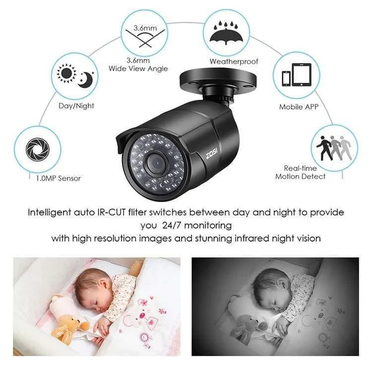HD 1080P 16 CH CCTV-Kamera-Sicherheitssystem im Außen-/Innenbereich mit 16-teiligem Kamera-Videoüberwachungs-DVR-Kit