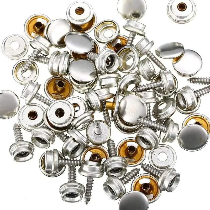 75 teile/satz Neue Snap Verschluss Edelstahl Leinwand Kappe Schraube Kit Hohe Qualität Zubehör Teile Geeignet Für Zelt Boot Marine