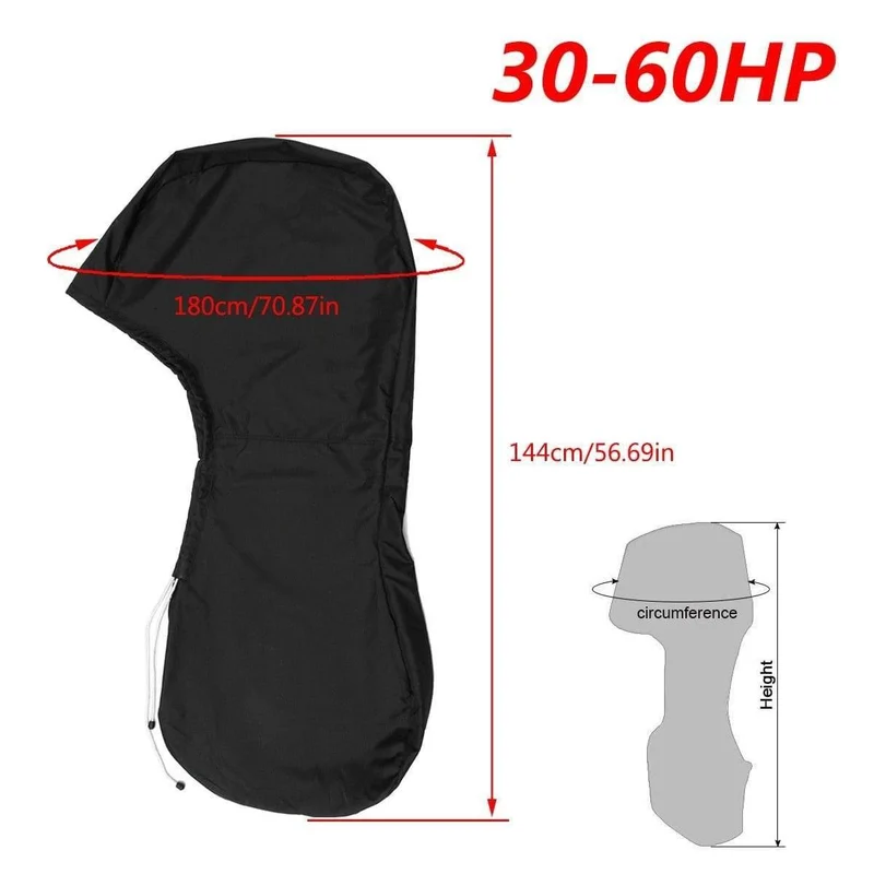 600D 6-225HP Boat Full Motor Cover Außenborder Motorschutz für 6-225HP Bootsmotoren Schwarz Wasserdicht