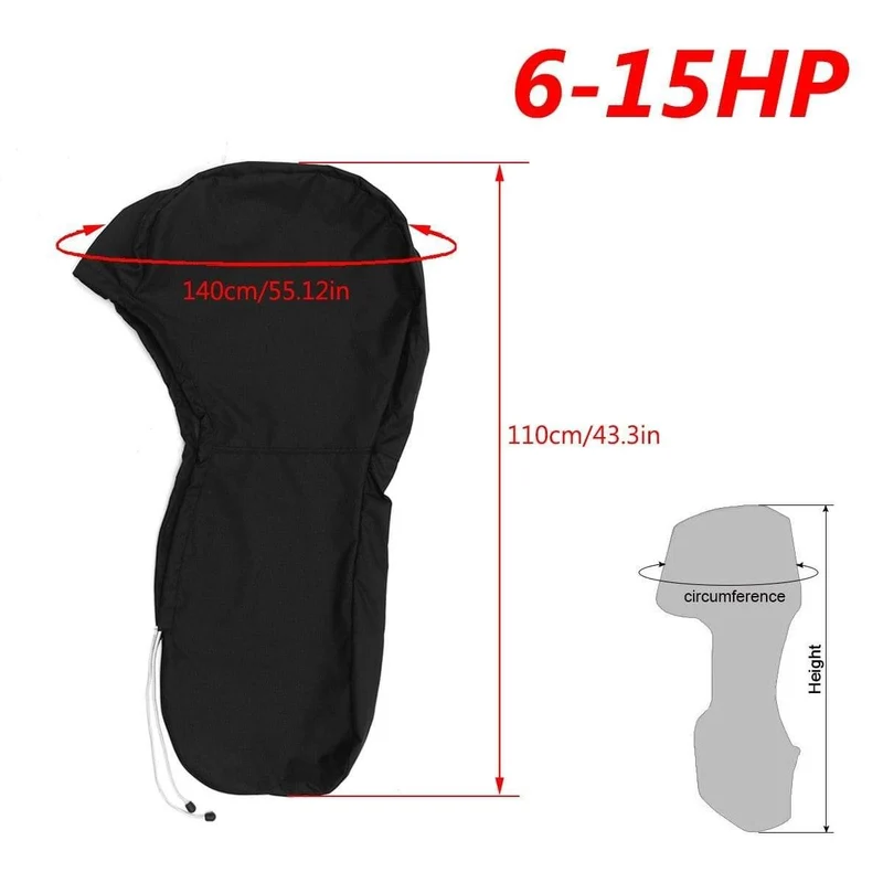 600D 6-225HP Boat Full Motor Cover Außenborder Motorschutz für 6-225HP Bootsmotoren Schwarz Wasserdicht