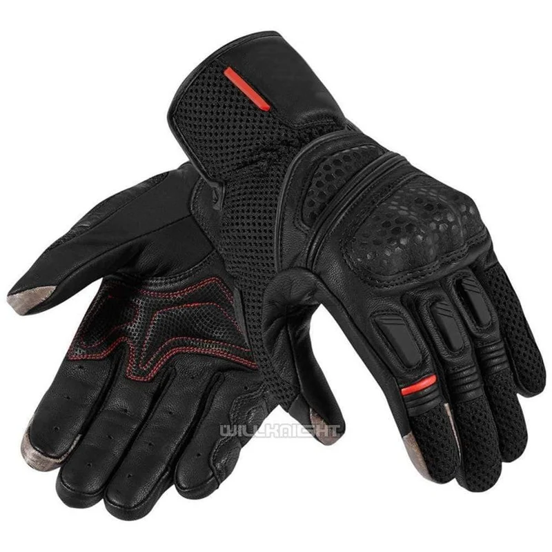 Dirt 2 Herren Schwarz Lederhandschuhe Motorrad Moto Off Road Racing Handschuhe Herren