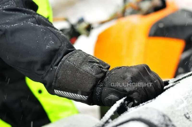 100% Wasserdichte Handschuhe Motorradschutz ATV Riding Winter Schwarz Echtlederhandschuhe