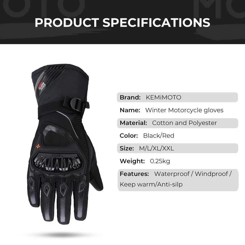 Winter Warme Motorrad Handschuhe Touchscreen Wasserdicht Winddicht Schutz Winter Handschuhe Männer Guantes Moto Luvas