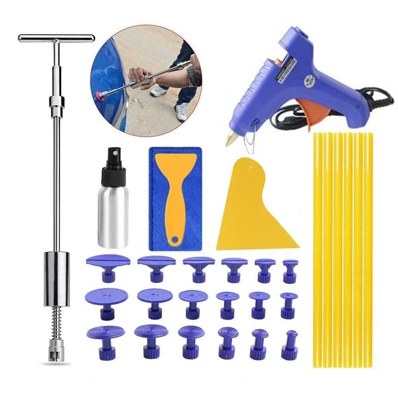 PDR Werkzeuge Kleber Puller Set Auto Dent Repair Kit Paintless Hagel Dent Remover Folie Hammer Tabs Klebepistole Hand Set DIY Repair Tools