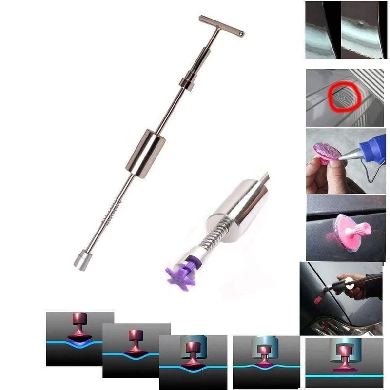 PDR Werkzeuge Kleber Puller Set Auto Dent Repair Kit Paintless Hagel Dent Remover Folie Hammer Tabs Klebepistole Hand Set DIY Repair Tools