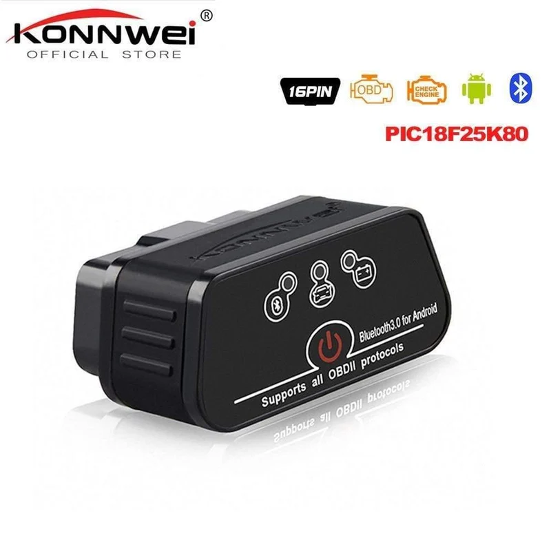 ELM327 OBD2 Scanner Selbstscanner ICar2 KONNWEI Bluetooth ELM 327 V 1.5 Autodiagnosewerkzeug EML327 OBD 2 Scanner Pic18f25k80 Chip