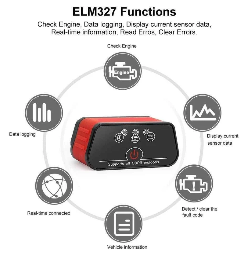 ELM327 OBD2 Scanner Selbstscanner ICar2 KONNWEI Bluetooth ELM 327 V 1.5 Autodiagnosewerkzeug EML327 OBD 2 Scanner Pic18f25k80 Chip