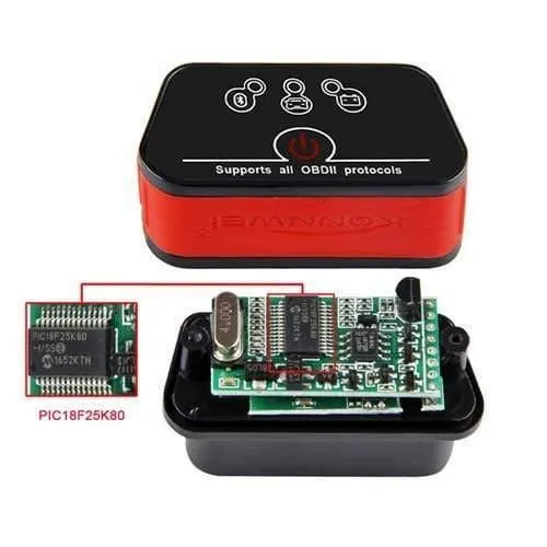 ELM327 OBD2 Scanner Selbstscanner ICar2 KONNWEI Bluetooth ELM 327 V 1.5 Autodiagnosewerkzeug EML327 OBD 2 Scanner Pic18f25k80 Chip