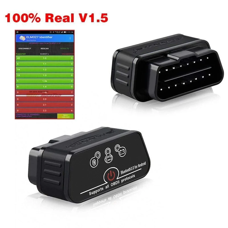 ELM327 OBD2 Scanner Selbstscanner ICar2 KONNWEI Bluetooth ELM 327 V 1.5 Autodiagnosewerkzeug EML327 OBD 2 Scanner Pic18f25k80 Chip