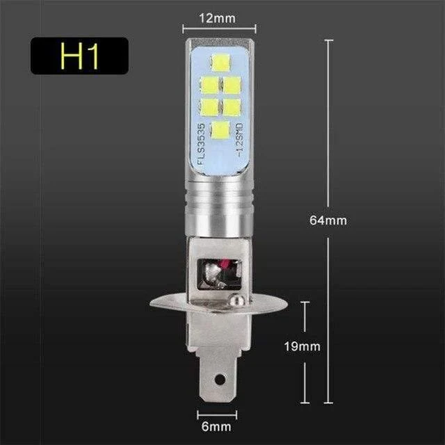 2Pcs H1 Led-lampe Super Helle 12 3535SMD Auto Nebel Lichter Blub für Auto 12V 24V 6000K Weiß Driving Tagfahrlicht Auto