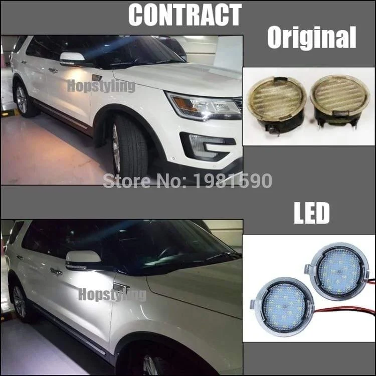 2PCS Auto LED Pfütze Licht für Ford Edge Mondeo MK5 Fusionsflex Explorer Taurus Mustang F150 Auto unter Spiegellampen