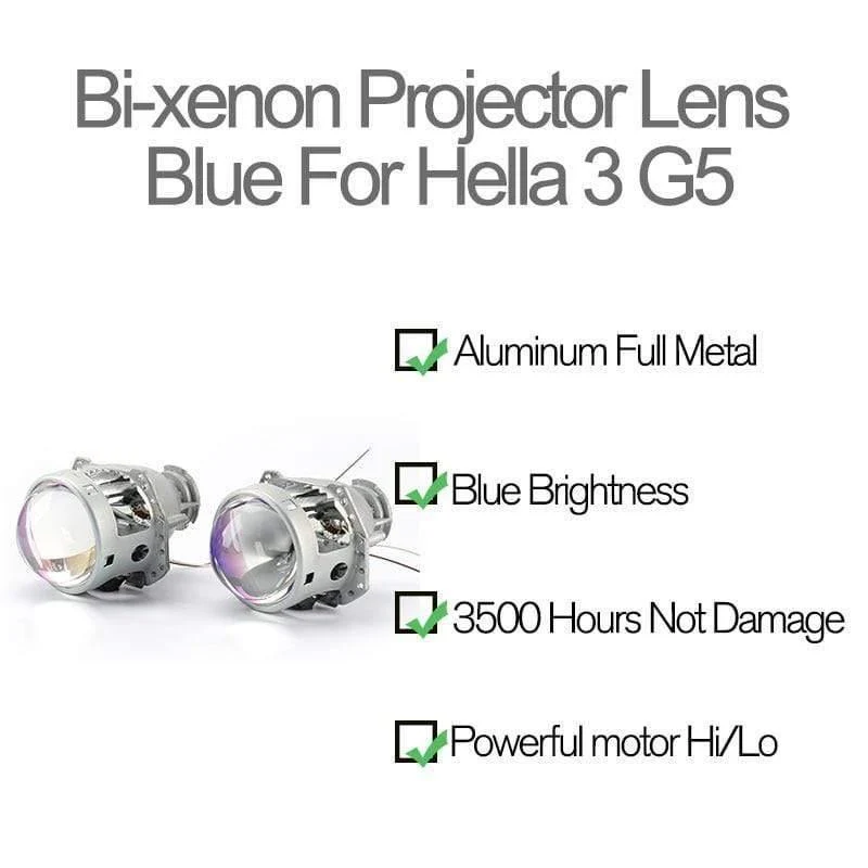Auto-Styling Blue Hella 3R G5 Bi-Xenon-Scheinwerfer D2S-Projektor 3" Universal Auto D1S D2H Xenon-Lampe Metalllinse Nachrüstung