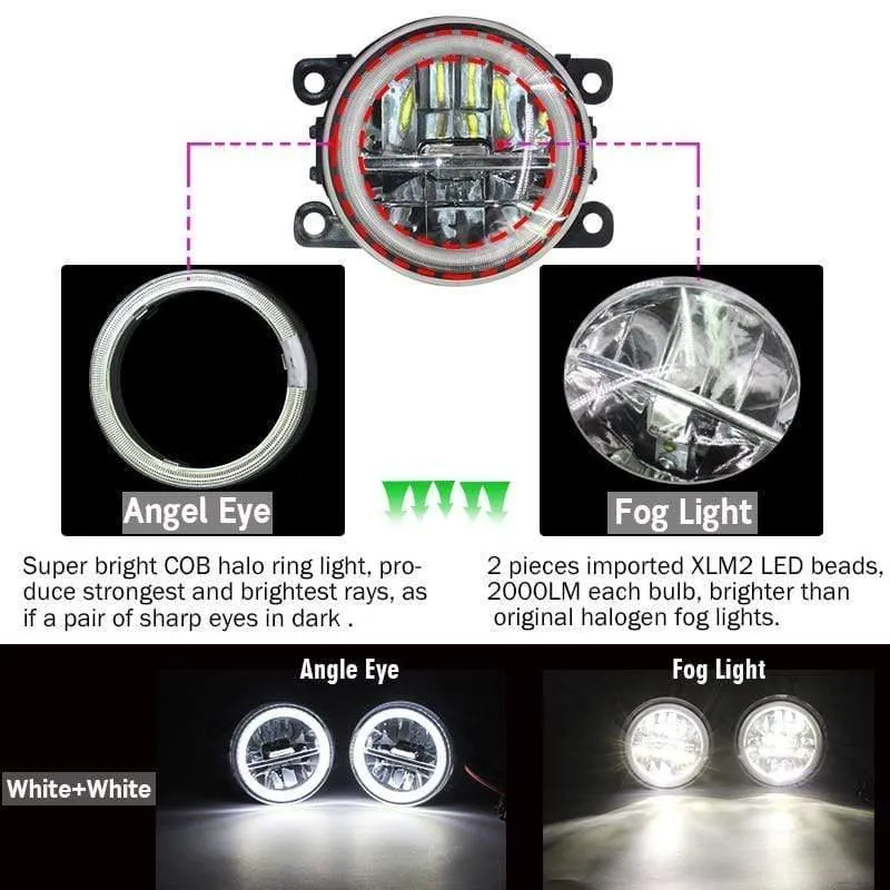 Auto LED Nebelscheinwerfer + Angel Eye DRL Tagfahrlicht 4000LM 12V Für Subaru Forester 2013 2014 2015 2016 2017 2018
