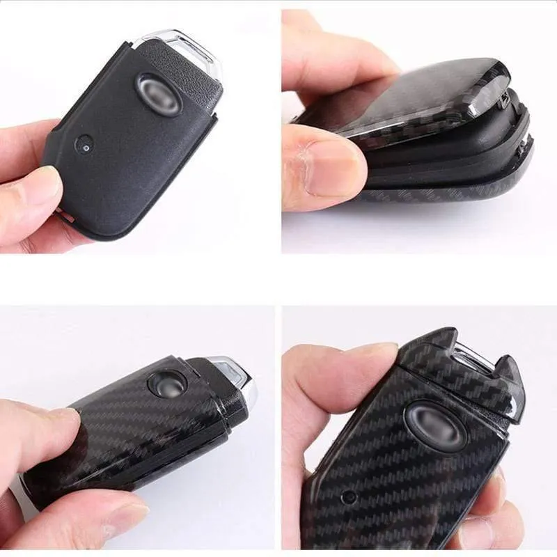 ABS Carbon Shell + Silikon Abdeckung Fernschlüsselhalter Fob Case & KeyChain Für Kia Sportage R 2018