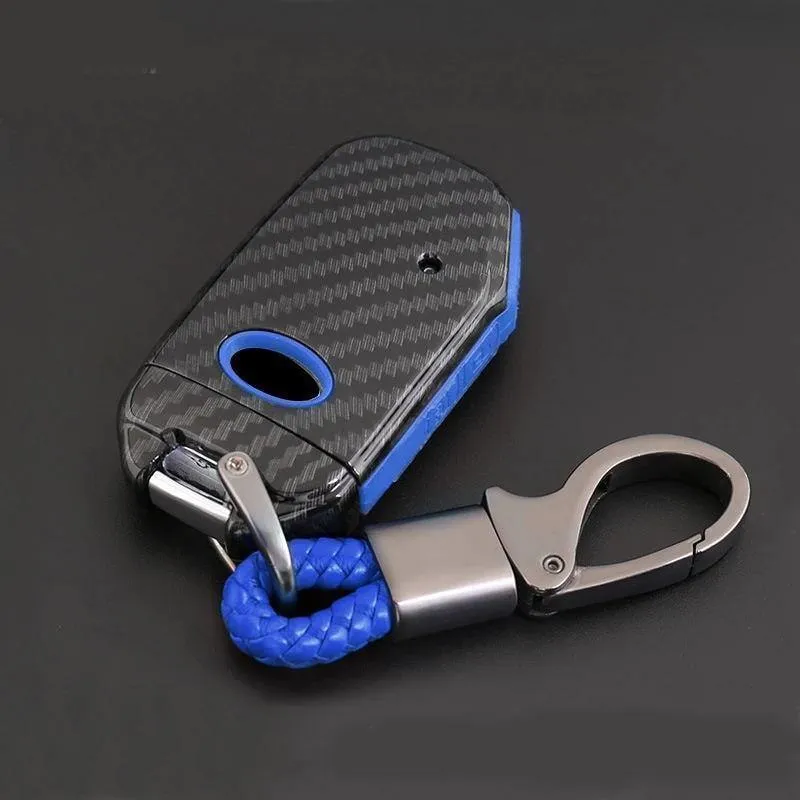ABS Carbon Shell + Silikon Abdeckung Fernschlüsselhalter Fob Case & KeyChain Für Kia Sportage R 2018