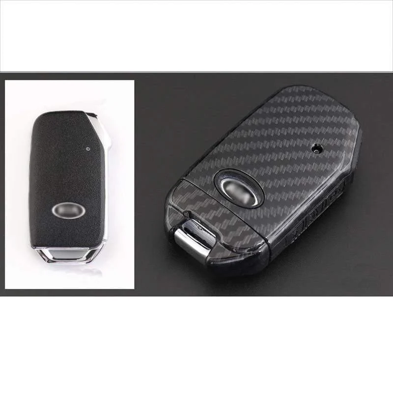 ABS Carbon Shell + Silikon Abdeckung Fernschlüsselhalter Fob Case & KeyChain Für Kia Sportage R 2018