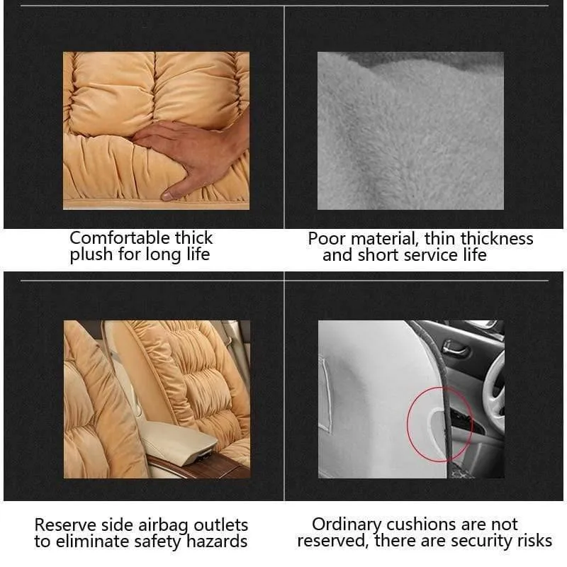Autositzbezug Plüsch Autositzbezüge Innenraum Sitzkissen Warm Universal Für Winter Protector Teppichmatten Zubehör