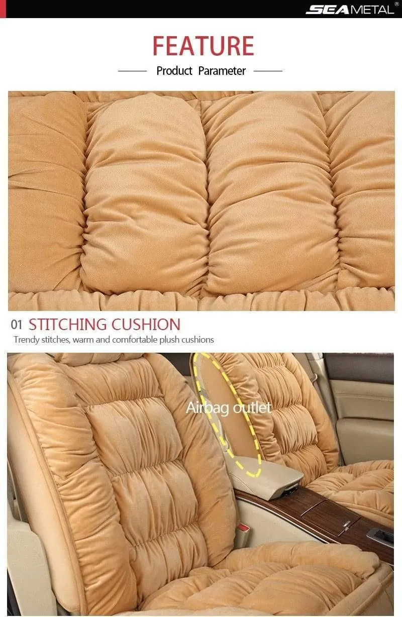 Autositzbezug Plüsch Autositzbezüge Innenraum Sitzkissen Warm Universal Für Winter Protector Teppichmatten Zubehör