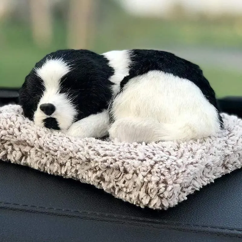 Auto Ornament ABS Plüsch Hunde Dekoration Simulation Schlafenden Hund Spielzeug Automotive Dashboard Dekor Ornamente Nette Auto Zubehör