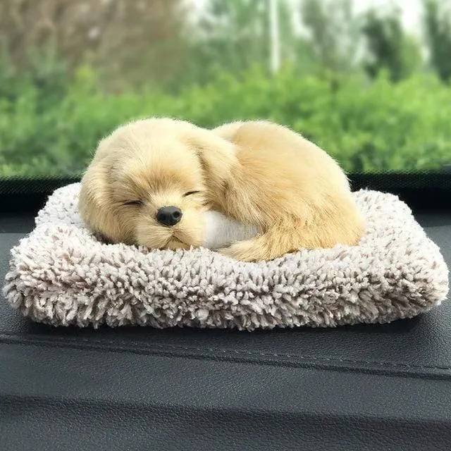 Auto Ornament ABS Plüsch Hunde Dekoration Simulation Schlafenden Hund Spielzeug Automotive Dashboard Dekor Ornamente Nette Auto Zubehör