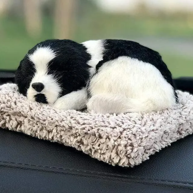 Auto Ornament ABS Plüsch Hunde Dekoration Simulation Schlafenden Hund Spielzeug Automotive Dashboard Dekor Ornamente Nette Auto Zubehör