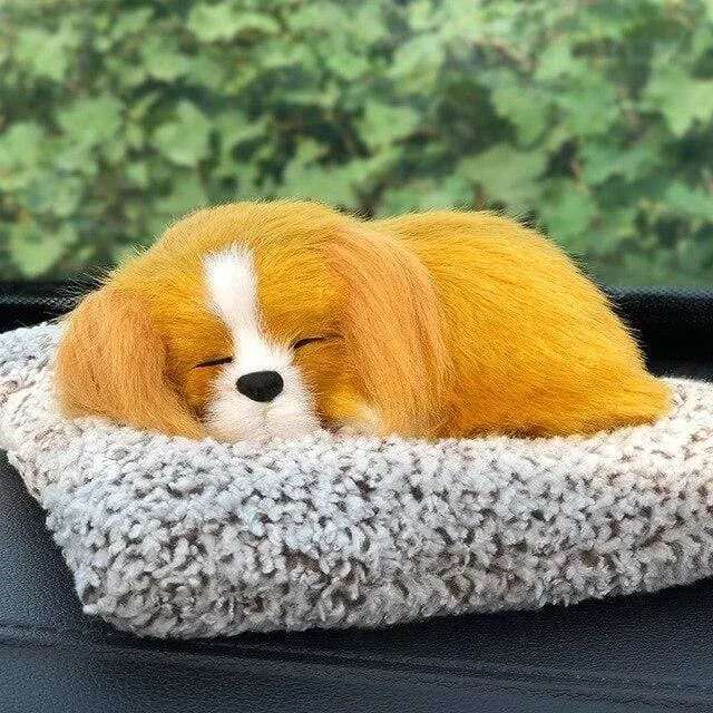 Auto Ornament ABS Plüsch Hunde Dekoration Simulation Schlafenden Hund Spielzeug Automotive Dashboard Dekor Ornamente Nette Auto Zubehör