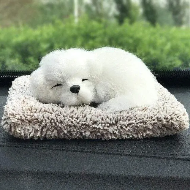Auto Ornament ABS Plüsch Hunde Dekoration Simulation Schlafenden Hund Spielzeug Automotive Dashboard Dekor Ornamente Nette Auto Zubehör
