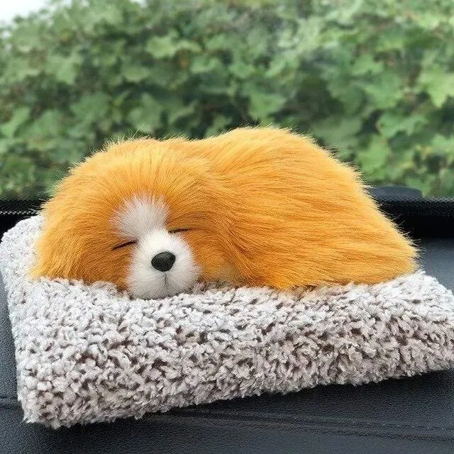 Auto Ornament ABS Plüsch Hunde Dekoration Simulation Schlafenden Hund Spielzeug Automotive Dashboard Dekor Ornamente Nette Auto Zubehör