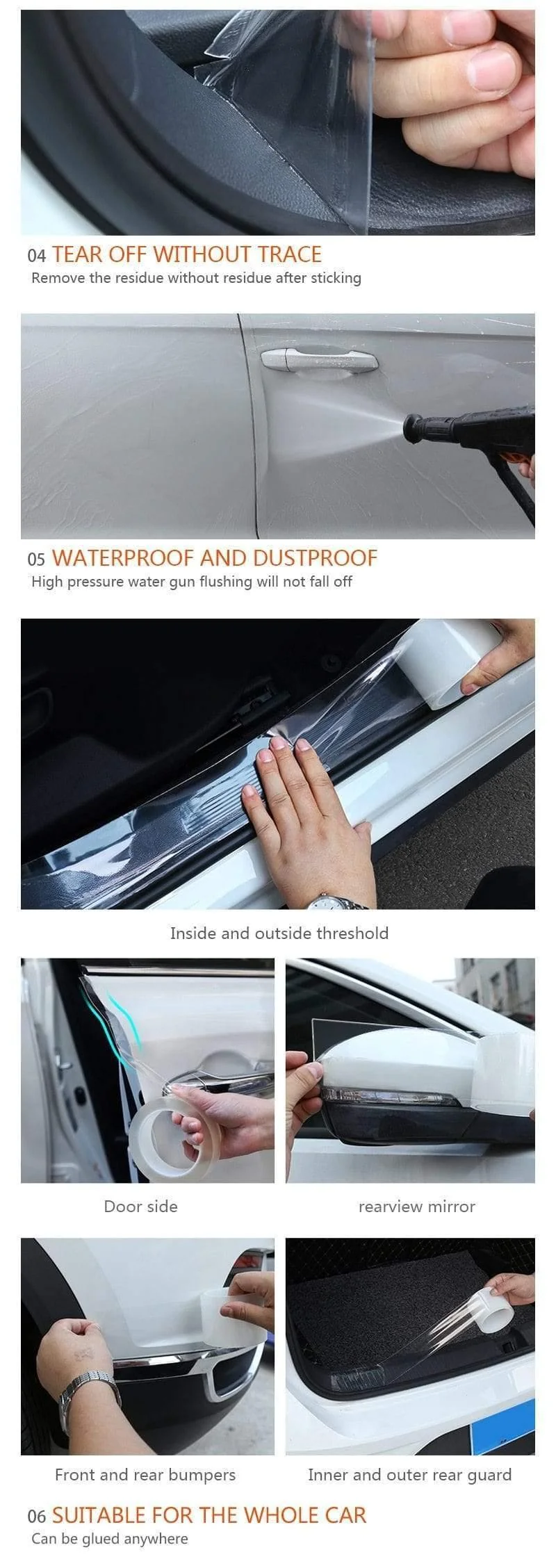 Auto Aufkleber Innenschutzfolie Auto Türkantenschutzkleber Kofferraum Einstiegsleiste Ganzkörper Aufkleber Vinyl Zubehör