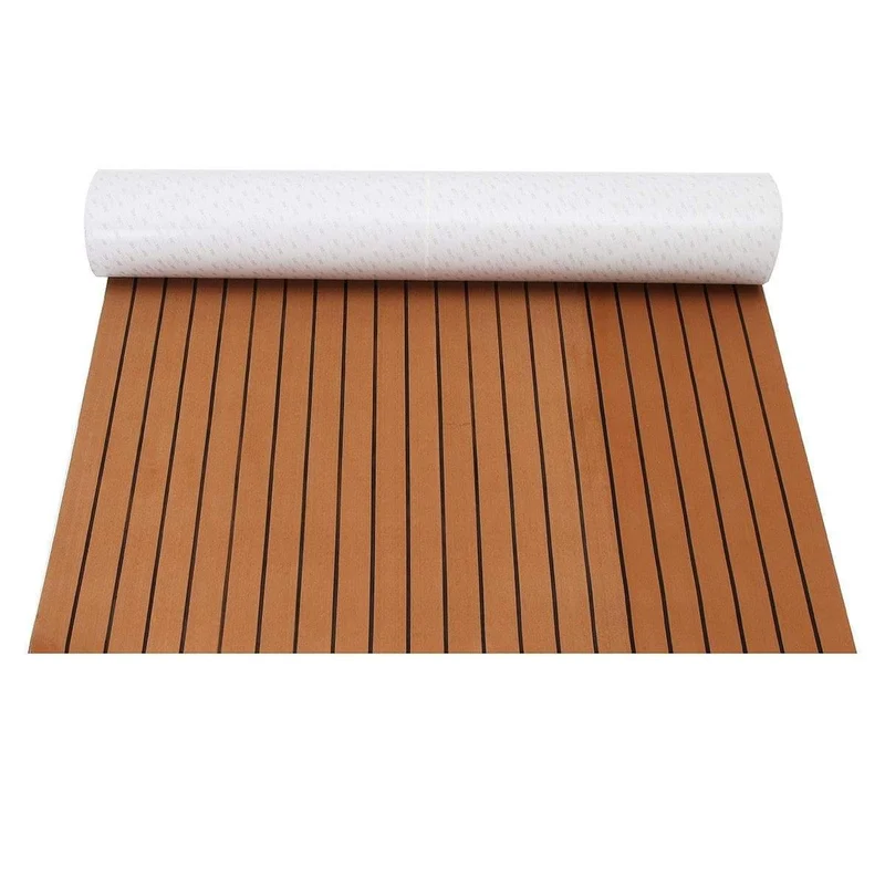 120cmx240cmx5mm Selbstklebender EVA-Schaum-Imitat-Teakholz-Blatt-Boots-Yacht-synthetischer Teakholz-Decking Brown und schwarzer Großhandel