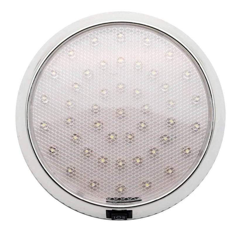 DC12V Auto Runde Decke Kuppeldach Innenbeleuchtung Lampe Ein / Aus-Schalter 46 LED Weißlicht