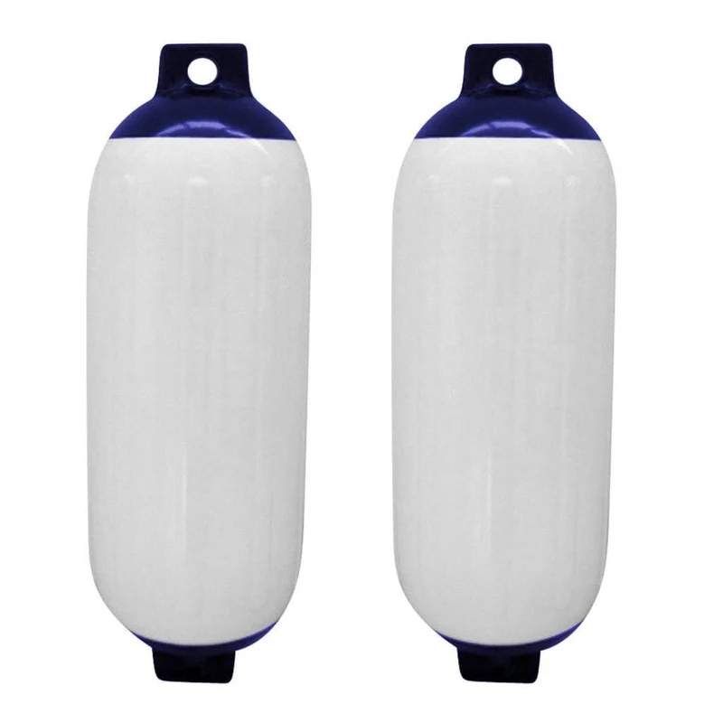 2 Stück UV-geschützter Bootsfender, Vinyl, gerippt, aufblasbarer Stoßfänger, Marine-Dock-Schild, Schutz, PVC, 11 x 40 cm, für Yacht, Schnellboot