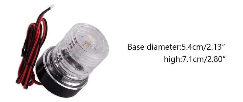 360-Grad-Navigations-Ankerlicht für Boote, superhell, 12 V, Rundumlicht für Boote, weiße Lampe, 6300 K, LED-Navigationslicht