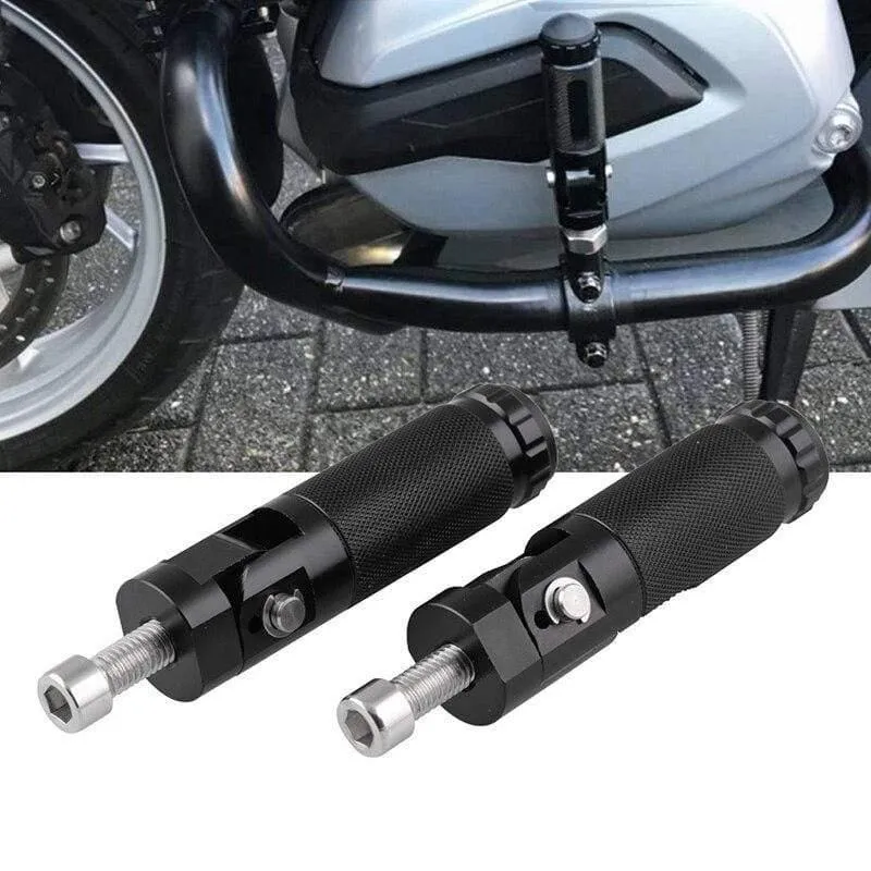 2pcs Schwarz Aluminiumlegierung Motorrad Klapp Fußstütze Pedale Fußrasten Roller Schritte CNC Universal Fußstütze Pedal