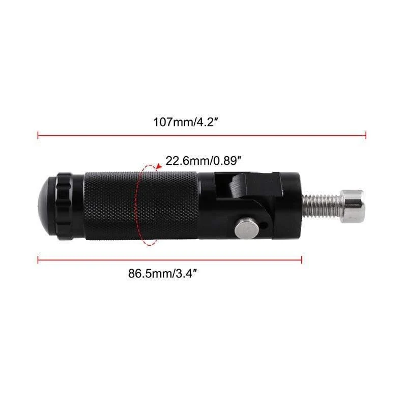 2pcs Schwarz Aluminiumlegierung Motorrad Klapp Fußstütze Pedale Fußrasten Roller Schritte CNC Universal Fußstütze Pedal